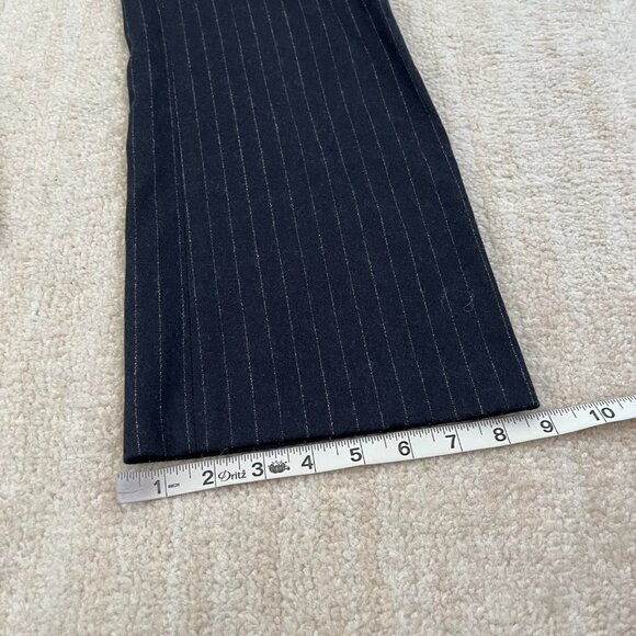 Lewit Wool Pinstripe Crop Blue Trousers Pants 8 - Picture 6 of 8
